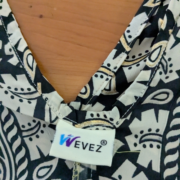 Wevez Black, Brown , Tan And White Patterned Dress - Picture 1 of 6